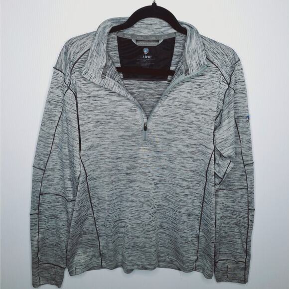 Kuhl Men's Alloy 1/4 Zip Pullover Sweater 3118 Cloud Gray Lightweight Medium - Picture 2 of 11